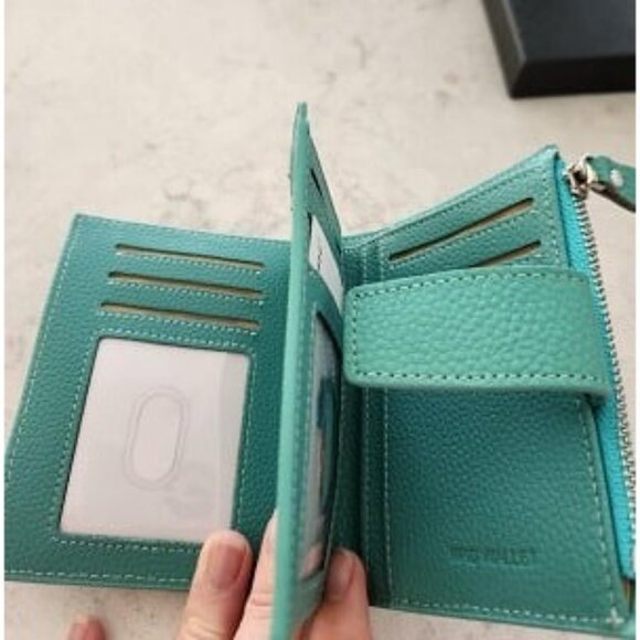 New Small Compact Women Wallet RFID Blocking Genuine Leather Bifold Purse - Picture 2 of 3